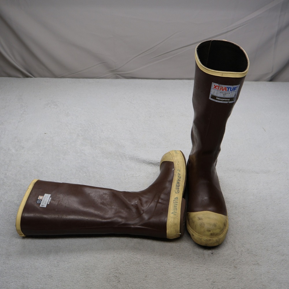 XTRATUF Men 5M Tall Deck Boots Brown Waterproof Rugged Slip Resistant P262599